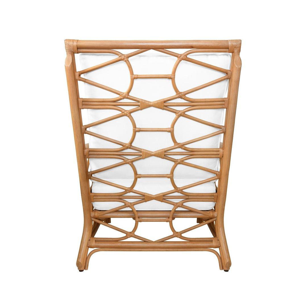 Auburn Rattan Club Chair With Ivory Linen Cushion