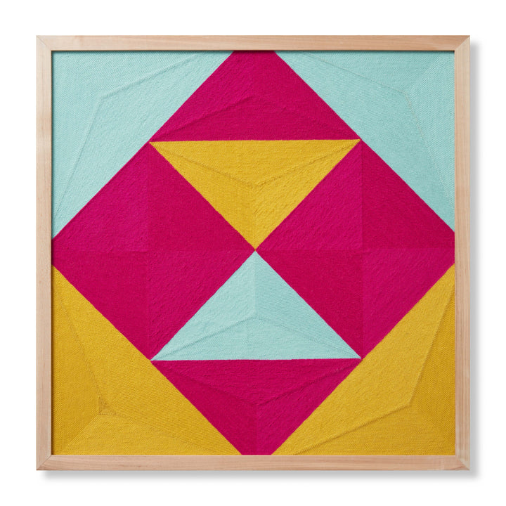 Loloi Fair and Square Pink / Gold 2' x 2' Wall Art