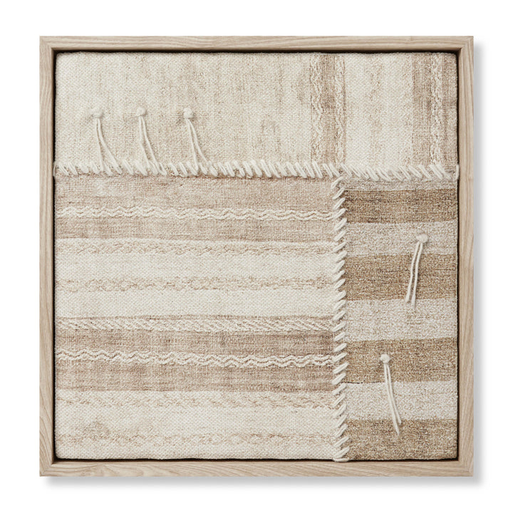 Loloi Patchwork B Beige / Brown 1'-5" x 1'-5" Wall Art