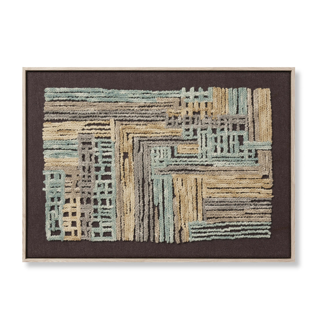 Loloi Bisect Blue / Gold 3'-6" x 2'-6" Wall Art