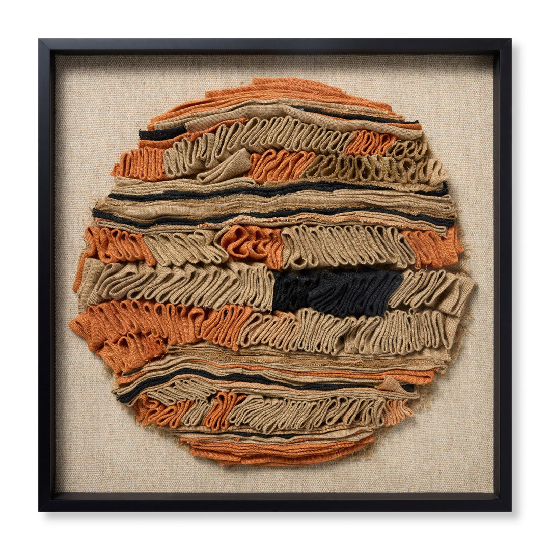 Loloi Uncoiled Orange / Beige 3' x 3' Wall Art