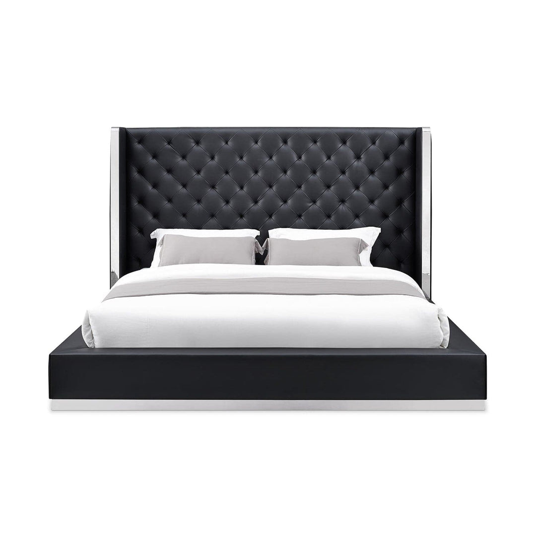 Abrazo King Bed-Whiteline Modern Living-WHITELINE-BK1356P-BLK-BedsBlack-3-France and Son