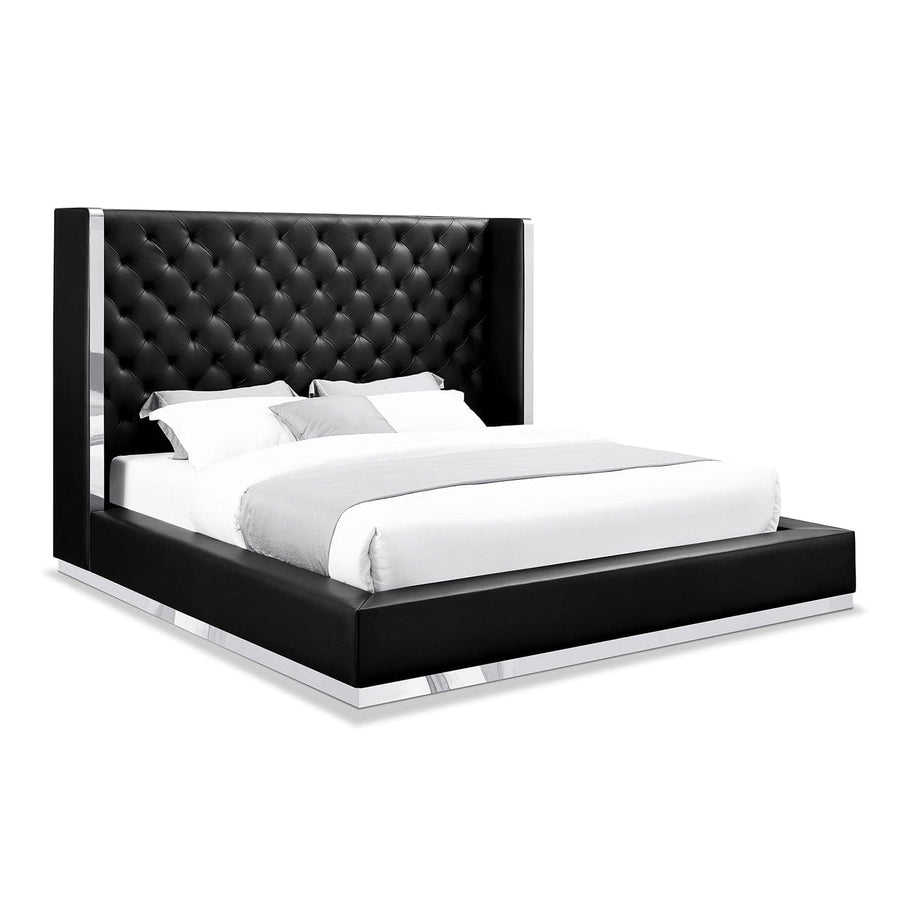 Abrazo King Bed-Whiteline Modern Living-WHITELINE-BK1356P-BLK-BedsBlack-1-France and Son