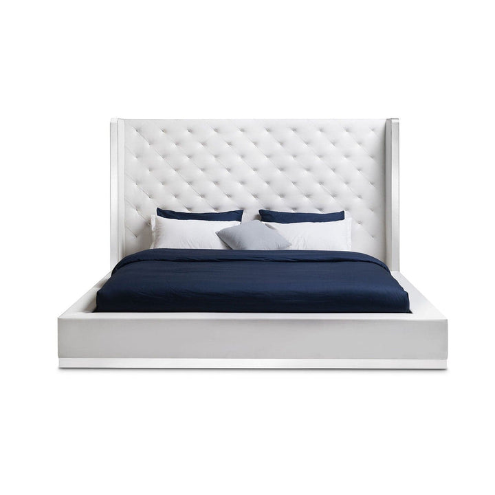 Abrazo King Bed-Whiteline Modern Living-WHITELINE-BK1356P-WHT-BedsWhite-6-France and Son