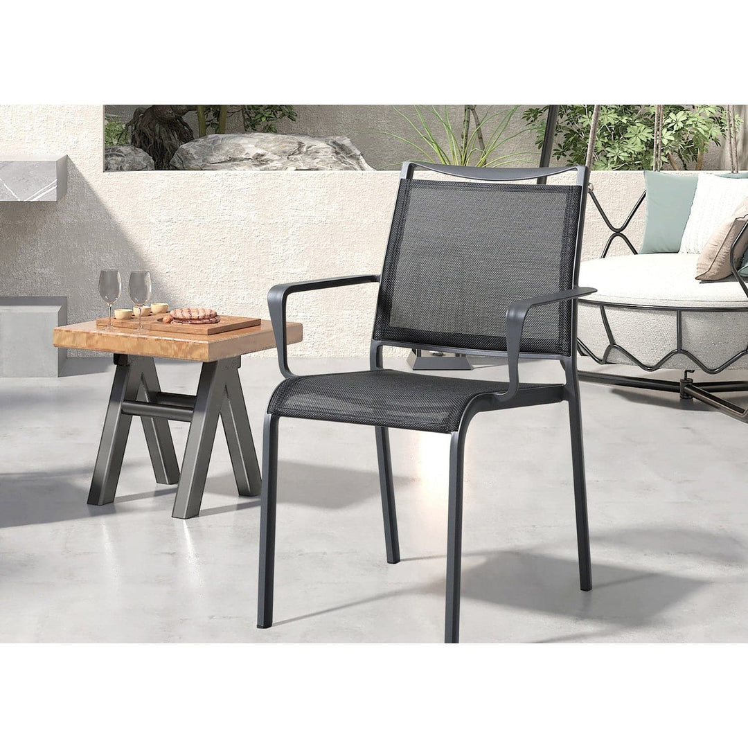 Aloha Outdoor Dining Armchair-Whiteline Modern Living-WHITELINE-DAC1566-GRY-Outdoor Dining Chairs-4-France and Son