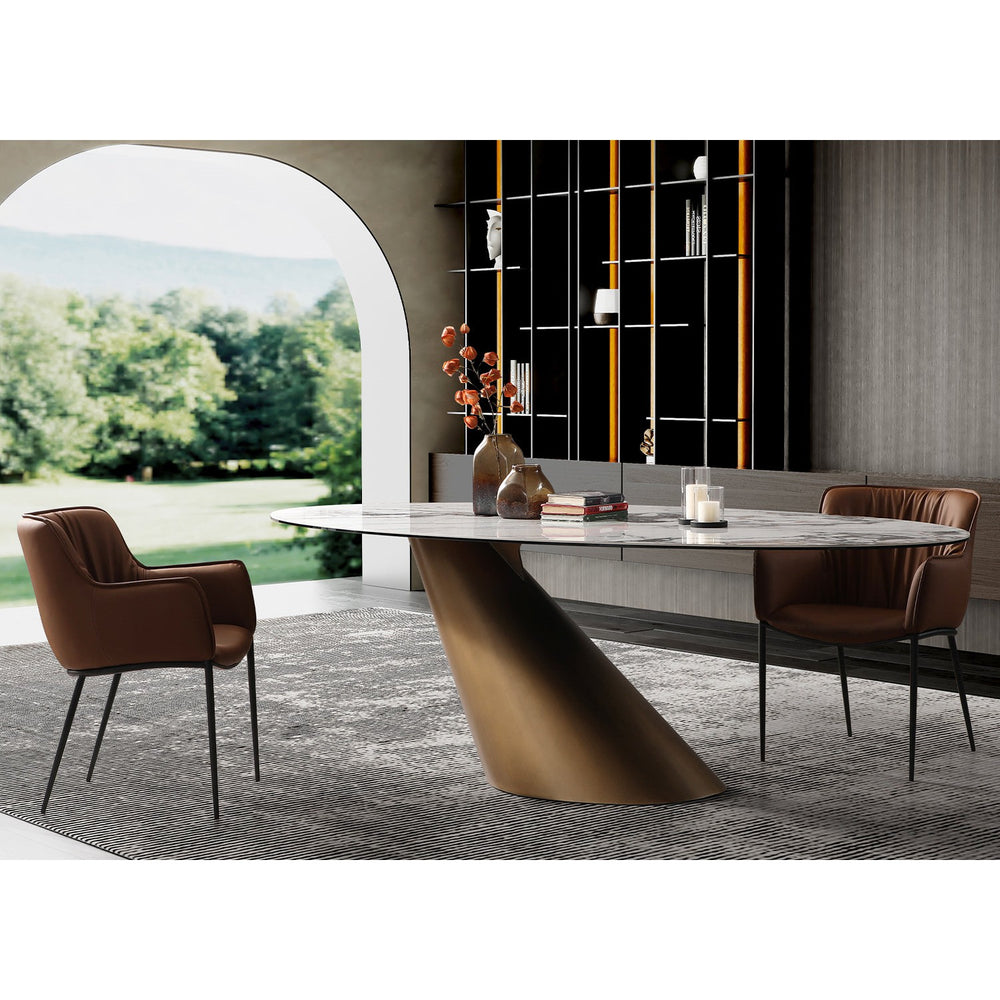 Alondra Dining Table-Whiteline Modern Living-WHITELINE-DT1931-BRZ-Dining Tables-2-France and Son