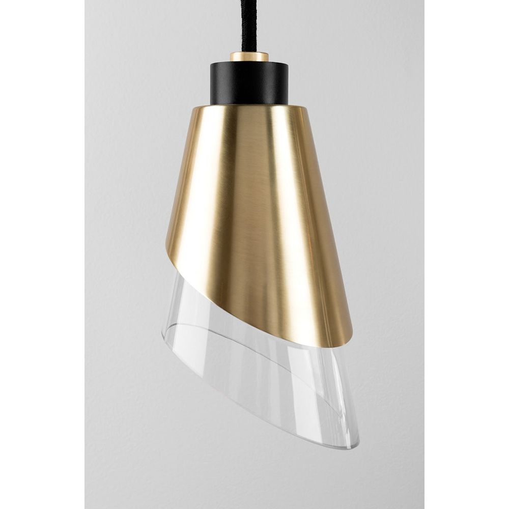 Pendants Angie 1 Light Pendant - Aged Brass/Black