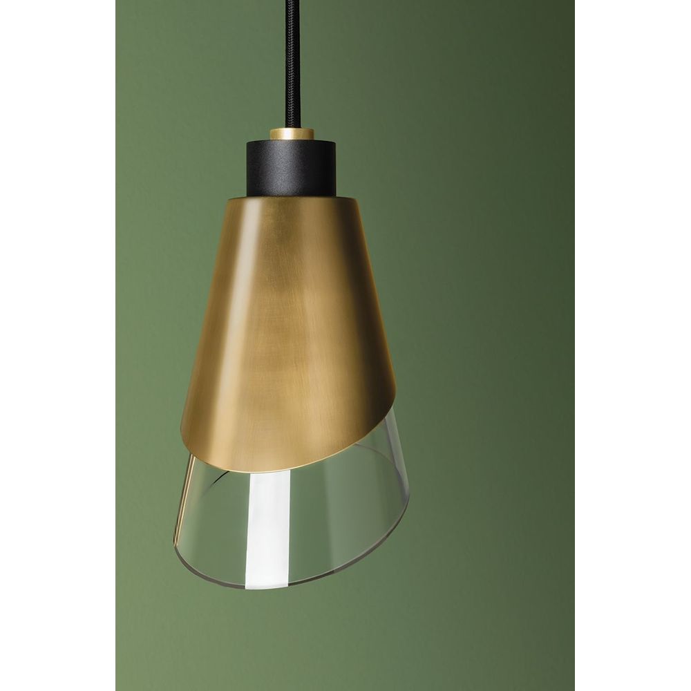 Pendants Angie 1 Light Pendant - Aged Brass/Black