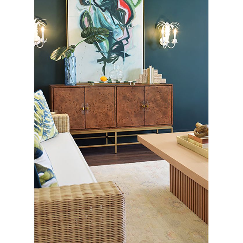 Sideboards & Credenzas Ariel Four Door Buffet In Dark Burl Wood