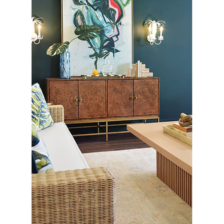 Sideboards & Credenzas Ariel Four Door Buffet In Dark Burl Wood