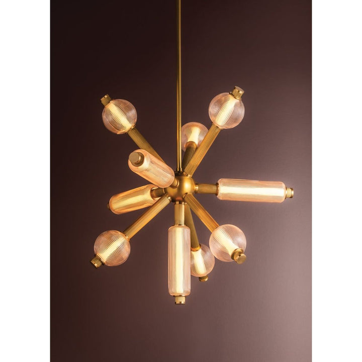 Atom Chandelier - Vintage Brass 10 Lights