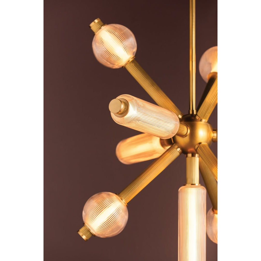 Atom Chandelier - Vintage Brass 10 Lights