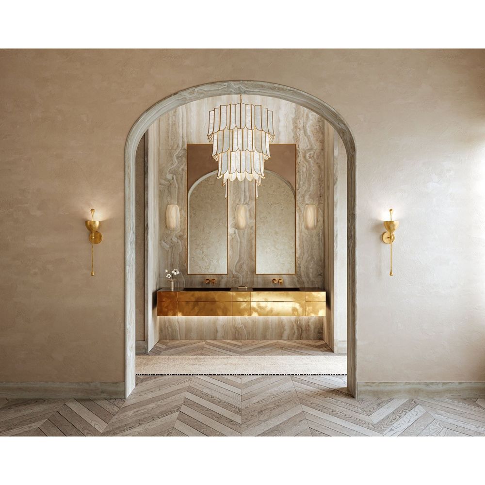 Chandeliers Cartagena Chandelier - Vintage Gold Leaf 16 Lights