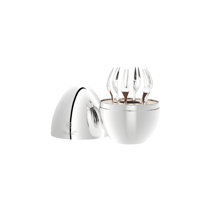 6-Piece Silver-Plated Cocktail Forks Set, MOOD Yummy Flatware Set