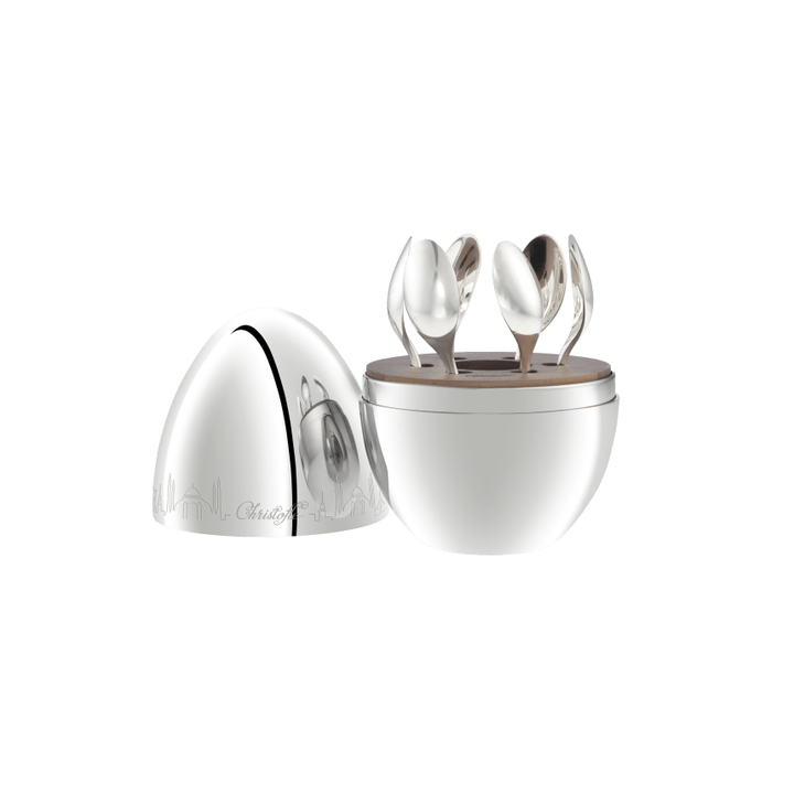 Espresso Spoons, Set of 6 Istanbul MOOD Coffee Skyline Silver Serving Utensil