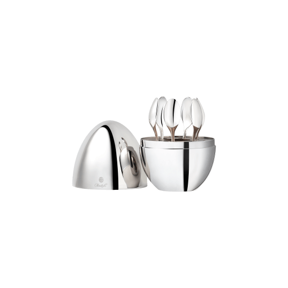MOOD Coffee Silver-Plated 6-Piece Espresso Spoon Set, MOOD Coffee Flatware Set