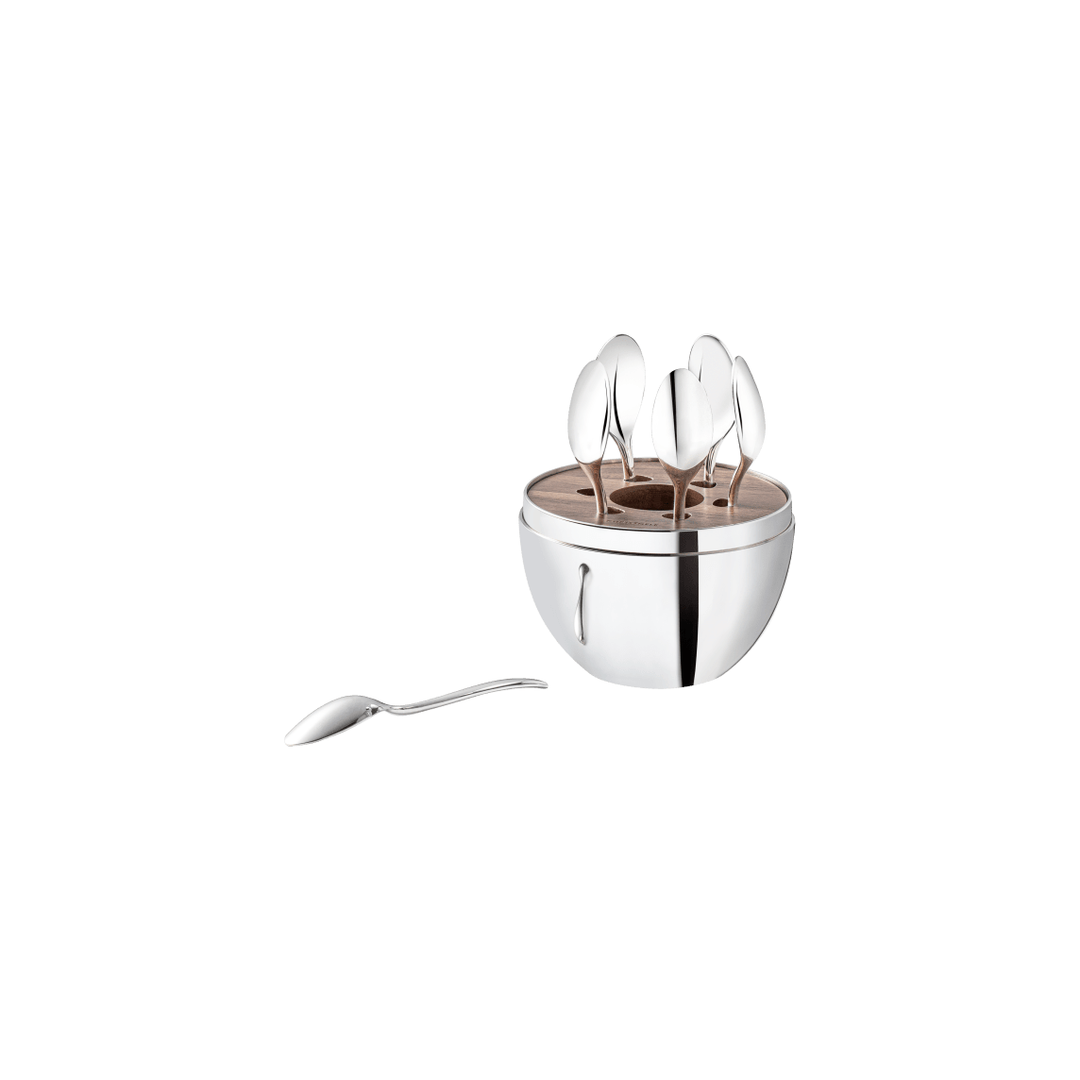 MOOD Coffee Silver-Plated 6-Piece Espresso Spoon Set, MOOD Coffee Flatware Set