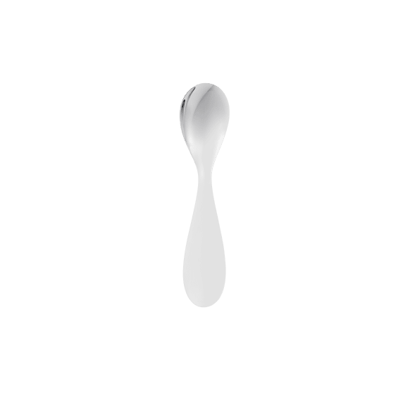 Silver-Plated Baby Spoon - Rose Quartz Serving Utensil