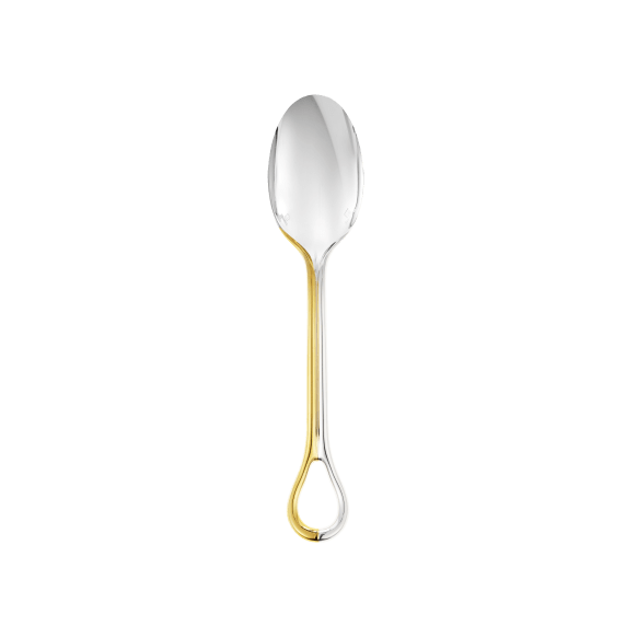 Partially Gilded Silver-Plated Tablespoon | Carrousel Serving Utensil