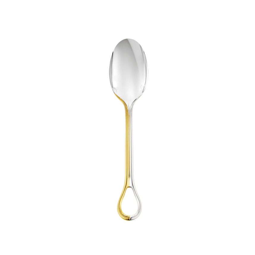 Partially Gilded Silver-Plated Tablespoon | Carrousel Serving Utensil