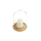 Small Silver-Plated and Oak Hurricane | Perles Decorative Object