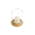 Small Silver-Plated and Oak Hurricane | Perles Decorative Object