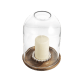 Large Silver-Plated and Walnut Hurricane | Perles Decorative Object
