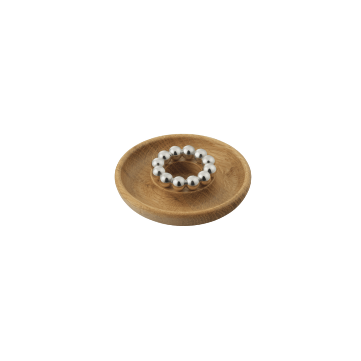 Silver-Plated and Oak Candle Holder | Perles