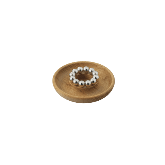 Silver-Plated and Oak Candle Holder | Perles
