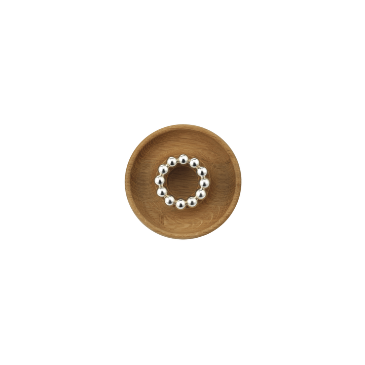 Silver-Plated and Oak Candle Holder | Perles