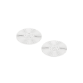 Set of 2 Silver-Plated Malmaison Palmettes Coasters Glass