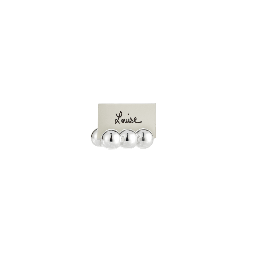 Set of 2 Place Card Holders Perles Silver Plated Flatware Set