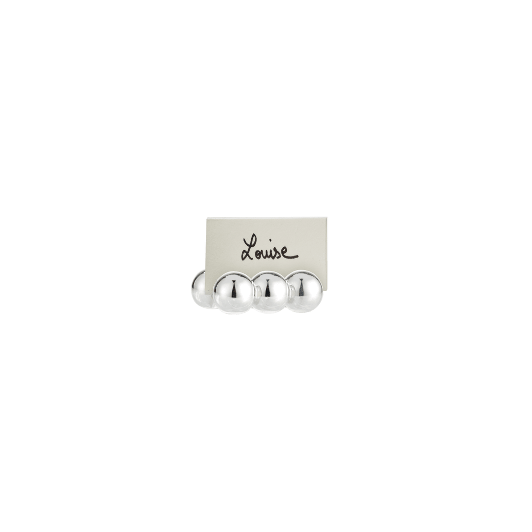 Set of 2 Place Card Holders Perles Silver Plated Flatware Set