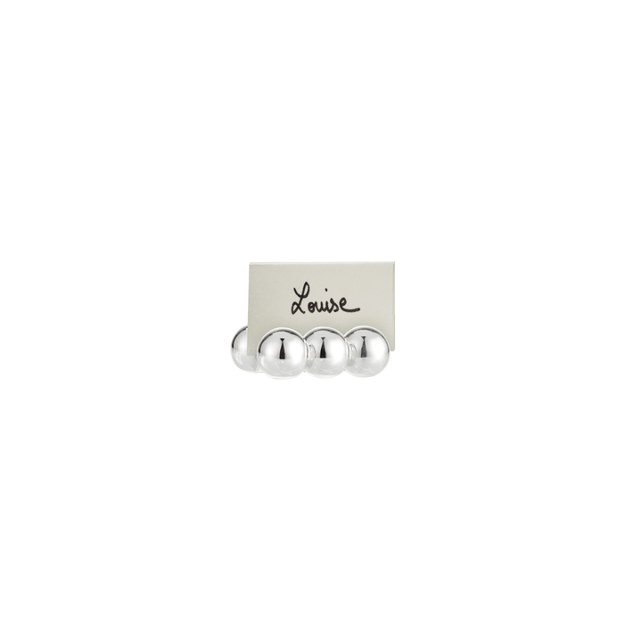 Set of 2 Place Card Holders Perles Silver Plated Flatware Set