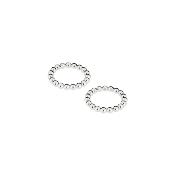 Set of 2 Napkin Rings Perles Silver Plated Napkins