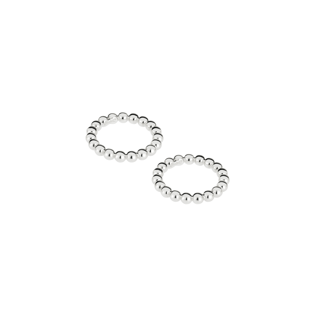 Set of 2 Napkin Rings Perles Silver Plated Napkins