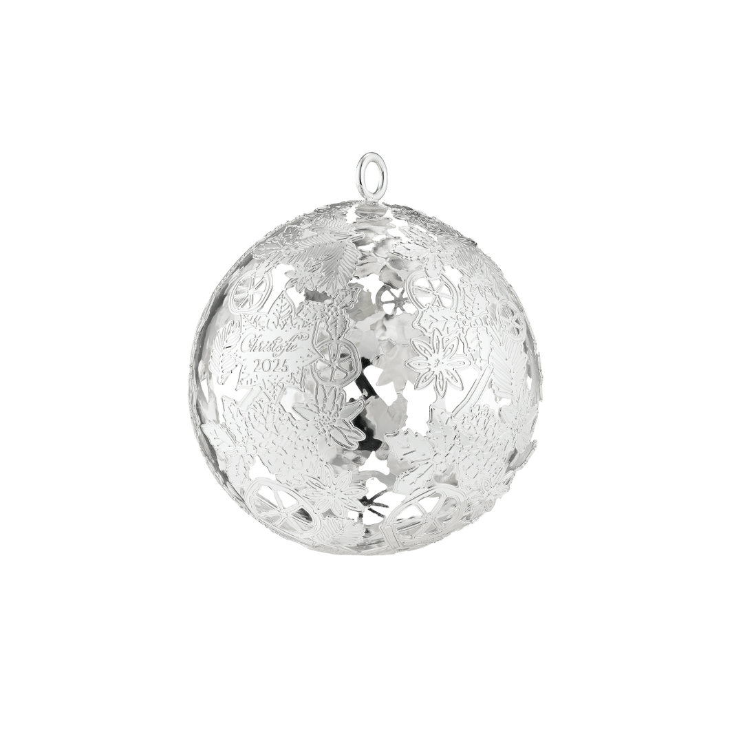 Silver-Plated Christmas Ornament 2025 Edition Bouquet Givré Decorative Object