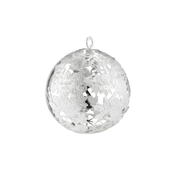 Silver-Plated Christmas Ornament 2025 Edition Bouquet Givré Decorative Object