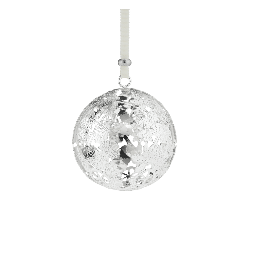 Silver-Plated Christmas Ornament 2025 Edition Bouquet Givré Decorative Object