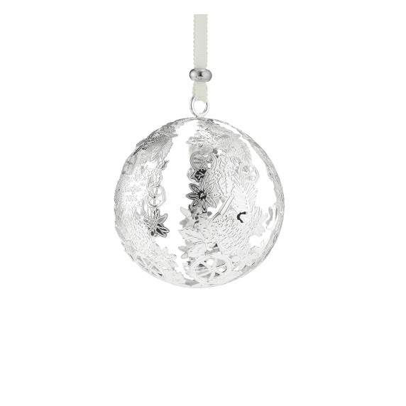Silver-Plated Christmas Ornament 2025 Edition Bouquet Givré Decorative Object