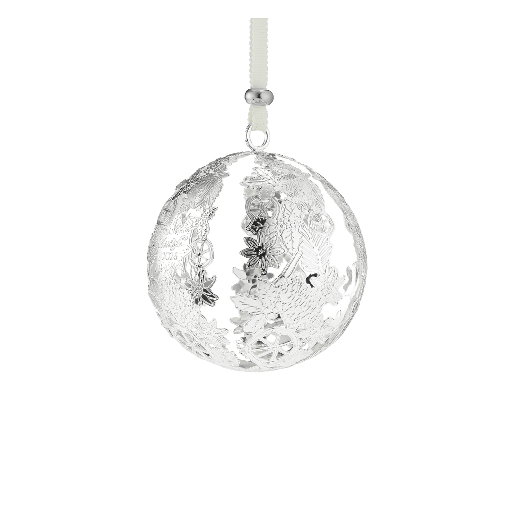 Silver-Plated Christmas Ornament 2025 Edition Bouquet Givré Decorative Object