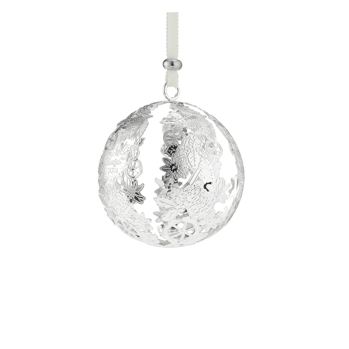 Silver-Plated Christmas Ornament 2025 Edition Bouquet Givré Decorative Object