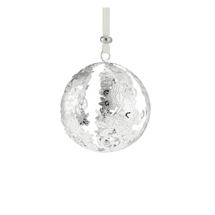 Silver-Plated Christmas Ornament 2025 Edition Bouquet Givré Decorative Object