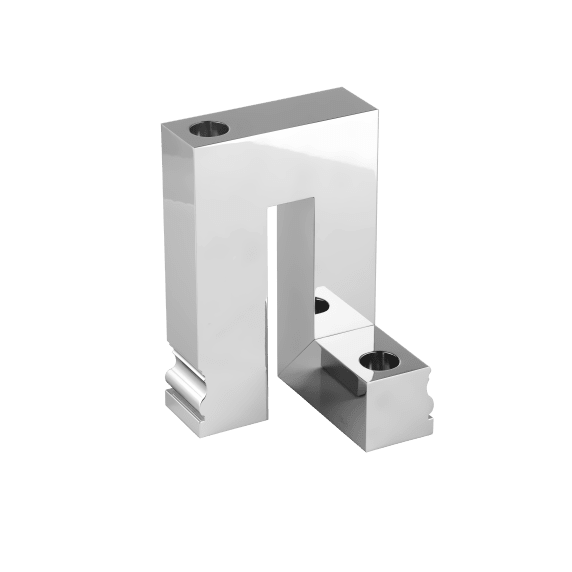 2-Light Chrome Aluminium Candelabra | Perspectives Candle Holder