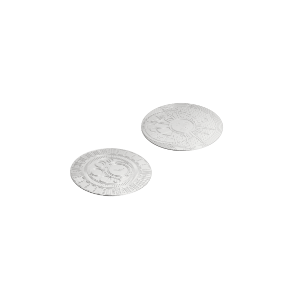 Set of 2 Coasters Rêve Cosmique Palladium Plated Glass