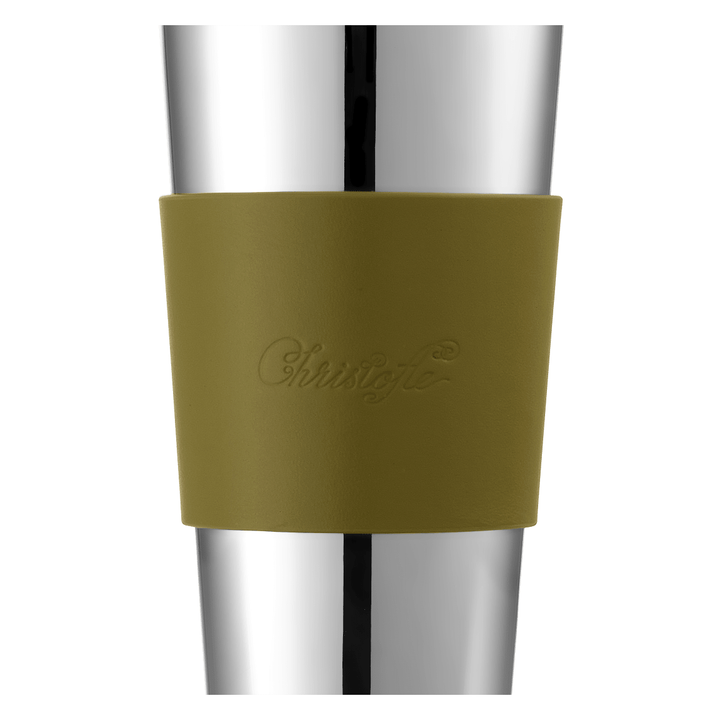 Stainless Steel Coffee Cup with Leather Cuff, Objets Miroir | Objets Miroir