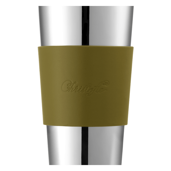 Stainless Steel Coffee Cup with Leather Cuff, Objets Miroir | Objets Miroir
