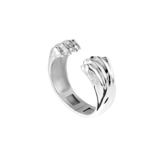 Sterling-Silver Cuff Bracelet Rhodium-Plated Decorative Object