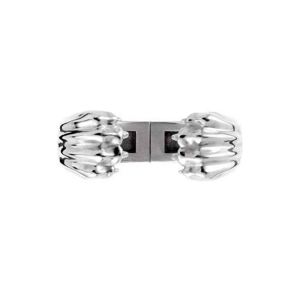 Sterling-Silver Cuff Bracelet Rhodium-Plated Decorative Object