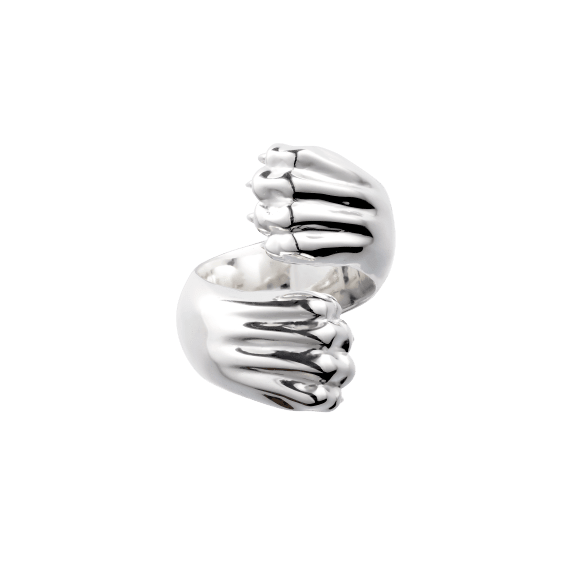 Sterling-Silver Cross Ring Rhodium Plated Decorative Object